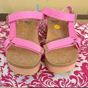Reef Pink and Tan Women's Sandals